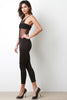 Mesh Combo Backless Jumpsuit