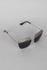 Two Tone Rimless Wide Sunglasses