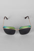 Two Tone Rimless Wide Sunglasses