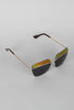 Two Tone Rimless Wide Sunglasses