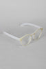 Horn Rimmed Metallic Accent Glasses