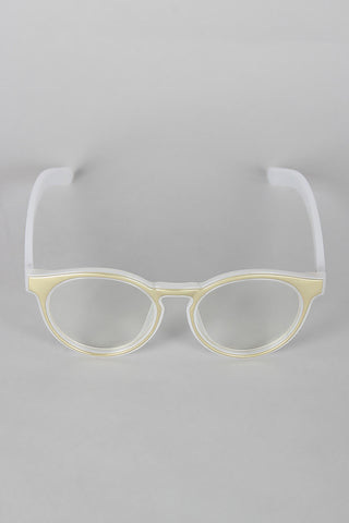 Horn Rimmed Metallic Accent Glasses