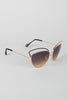 Wire Frame Cat Eye Mirrored Sunglasses