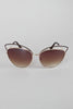 Wire Frame Cat Eye Mirrored Sunglasses