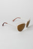 Wire Frame Cat Eye Mirrored Sunglasses