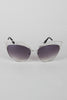 Wire Frame Cat Eye Mirrored Sunglasses