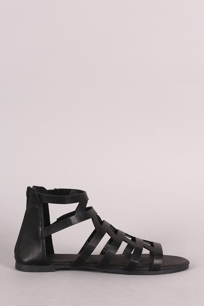 Bamboo Caged Cutout Gladiator Flat Sandal