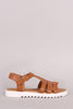 Bamboo Strappy Lug Sole Flat Sandal