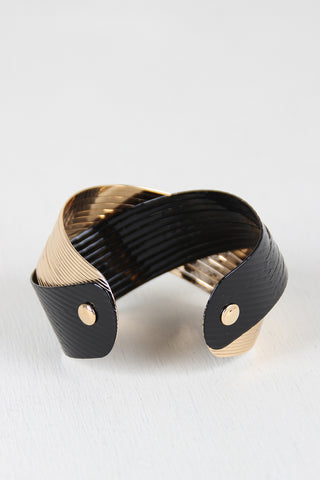 Two Tone Metal Twist Cuff