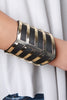 Vegan Leather Metallic Chevron Cuff