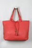 Reversible Woven Tassel Tie Tote Bag