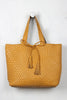 Reversible Woven Tassel Tie Tote Bag