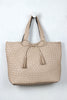 Reversible Woven Tassel Tie Tote Bag