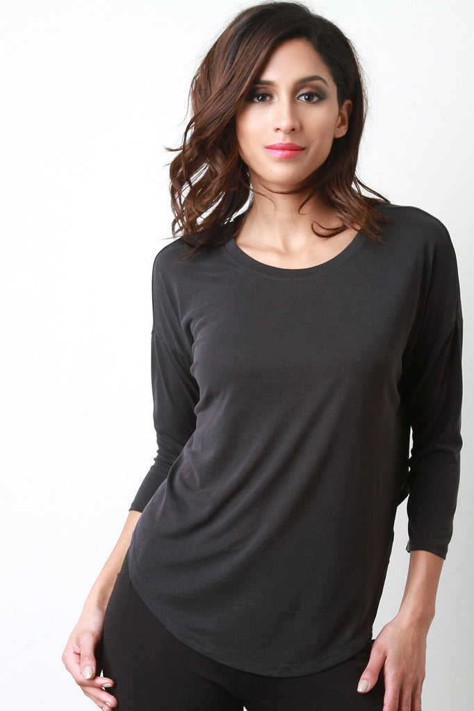 Crop Back Jersey Knit Top