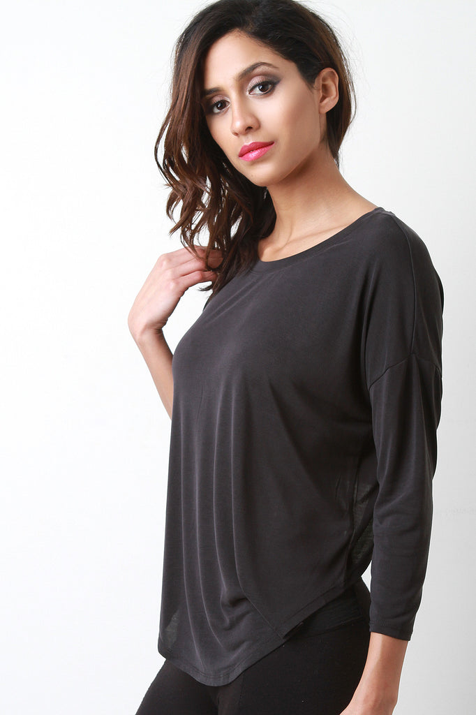 Crop Back Jersey Knit Top