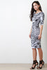 Semi-Sheer Tribal Pattern Midi Dress