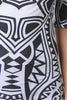 Semi-Sheer Tribal Pattern Midi Dress