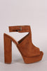Liliana Suede Square Open Toe Mule Chunky Heel