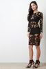 Mesh Lace Bodycon Longsleeve Dress