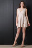 Solid Surplice Wrap Mini Dress