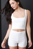 Rib Knit Open Midriff Romper