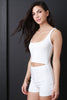 Rib Knit Open Midriff Romper