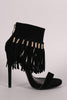 Liliana Suede Tassel Ankle Cuff Stiletto Heel