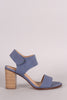 Soda Open Toe Band Ankle Cuff Chunky Heel
