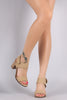 Soda Open Toe Band Ankle Cuff Chunky Heel