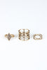 Raw Quartz And Geometric Ring Set