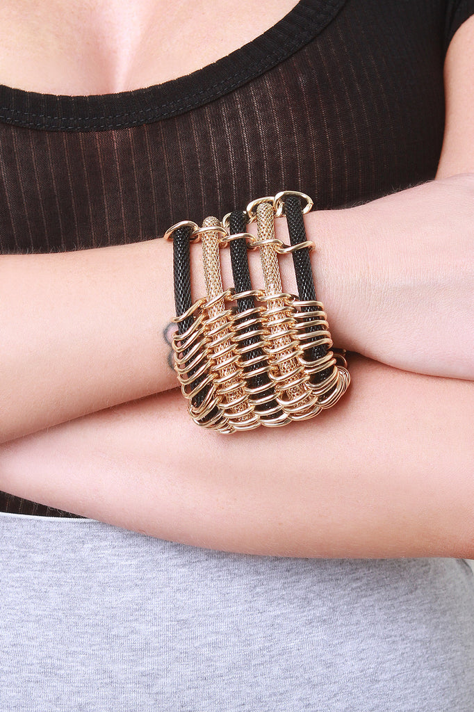 Linked Ring Tube Chain Bracelet