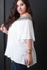 Off Shoulder Elasticized Tribal Tassel Peasant Top
