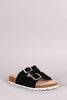 Bamboo Double Buckle Cork Footbed Sandal