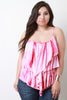 Tie Dye Tiered Ruffle Sleeveless Top