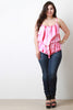 Tie Dye Tiered Ruffle Sleeveless Top