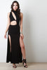 Cut Out Deep Slit Sleeveless Maxi Dress