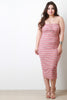 Strapless Ribbed Knit Stripe Dress