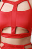 Cut-Out Panel Mock Neck Crop Top