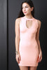 Keyhole Yoke Choker Bodycon Dress