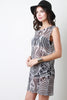 Tribal Semi-Sheer Mesh Sleeveless Mini Dress