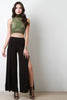 High Waist Wrap Flare Palazzo Pant