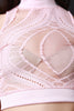 Oval Mesh Lace Pattern Crop Top