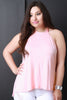 Tie Back Sleeveless High Low Hem Top