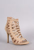 Nubuck Strappy Knotted Stiletto Heel