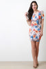 Floral Deep V-Back Mini Bodycon Dress