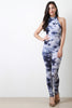 Cloudy Tie Dye Mock Neck Jumpsuit