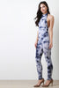 Cloudy Tie Dye Mock Neck Jumpsuit