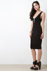 Solid Deep V Sleeveless Midi Dress