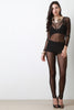 Semi-Sheer Mesh Long Sleeve Jumpsuit