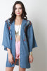 Tribal Stitching Chambray Kimono